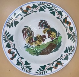 French Hand Painted Ceramic Rooster Plate