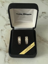 Cubic Zirconia Huggie Earrings