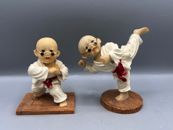 Kung Fu Martial Art Resin Figurines - 2 Pieces