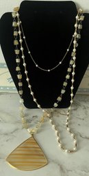 Vintage Beaded Costume Necklaces, 3 Pieces