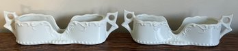 Porcelain Silverware Holders - 2 Pieces