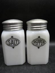 Milk Glass Salt  & Pepper Shakers - Lot Of 2 - Vintage