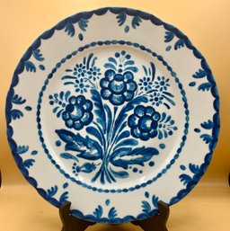 Hand Painted Floral Design Ceramic Plate