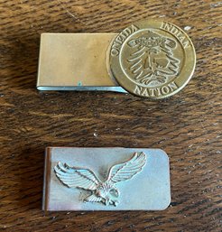 Oneida Indiana Nation Money Clip & Bald Eagle Money Clip - 2 Pieces