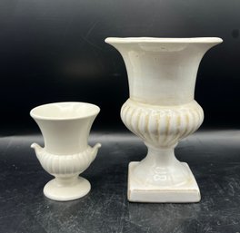 Ceramic Urn Shaped Vases - 2 Pieces