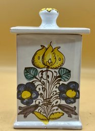 Handmade Ceramic Canister With Lid Stamped 606