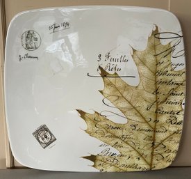 Opificio Etico Ceramiche Italy Square Leaf Motif Dish