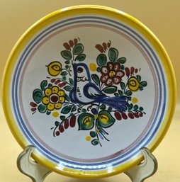 Handmade In Czechoslovakia Ceramic Plate With Stand