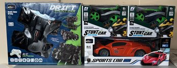 Remote Control Stunt Trucks And Car - 4 Piece Lot NEW