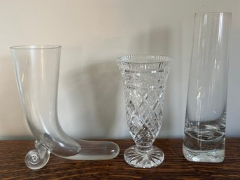 Crystal Vases - 3 Pieces