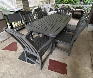 Trex Outdoor Furniture Yacht Club Gray Patio Dining Set, 7 Piece Lot