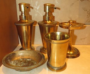 Croscil Home 'saxony' Bathroom Accessories - Tumbler/soap Dispensers/toothbrush Holdersoap Dish - Lot Of 5
