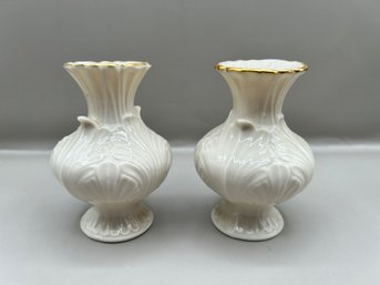 Lenox Porcelain Elfin Bud Vases, 2 Piece Lot