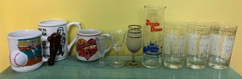 Assorted Glasswares & Ceramic Mugs - 10 Pieces
