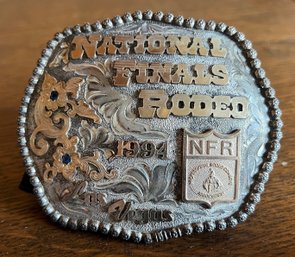 1994 NFR National Finals Rodeo Sterling Silver 10K 1/10 GF Belt Buckle- 4.79 OZT