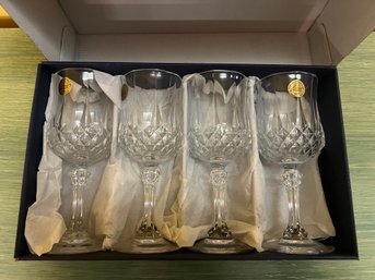 Cristal D'Arques Longchamp 24 Lead Crystal Glasses NIB Set Of 4 - 1 Box
