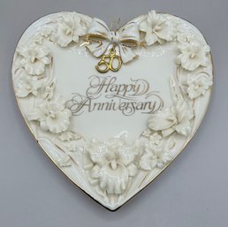 Apple Tree Designs Everlasting Love 50th Anniversary Rose Heart Shaped Plate