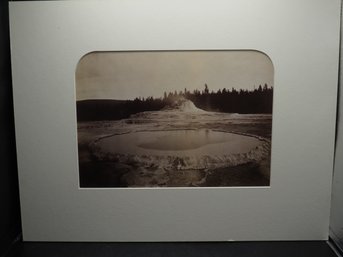 Hot Spring And Castle Geyser Print With Mat