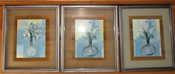 Floral Framed Wall Decor - Lot Of 3