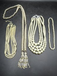 Faux Pearl Necklaces - Lot Of 4