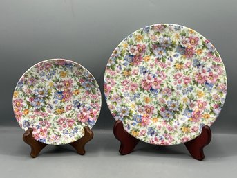 Laura Ashley Chintz Staffordshire England Plates - 2 Pieces