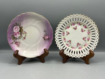 Lefton China Saucer Dish & Bavaria Porcelain Bowl - 2 Pieces