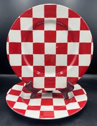 Royal Stafford Red Checkered Plates - 2 Pieces