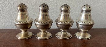 Sterling Silver Salt & Pepper Shakers- 4 Pieces