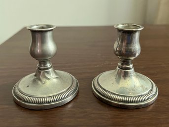 Sterling Weighted Candle Holders, 2 Pieces - 5.25 OZT Total