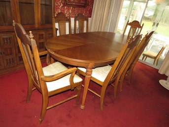 Caldwell Furniture Dining Table, 6 Chairs & Leaf & Padding