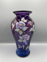 Fenton Royal Purple Hand Painted Vase By C.Maclay 934/1250