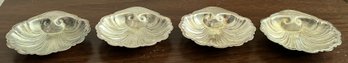 Silver On Copper Clamshell Dishes, 4 Pieces , 2.94ozt