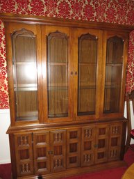 Caldwell Furniture Lighted China Cabinet With 2 Bottom Doors, 2 Top Doors With 3 Shelves