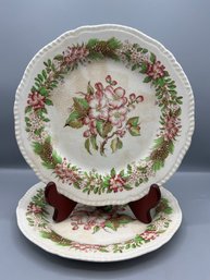 Ridgway American State Flowers Apple Blossom Plates - 2 Pieces