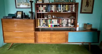 Mid Century Modern Solid Wood Light Up Credenza