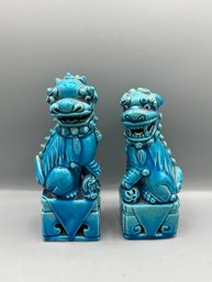 Ceramic Turquoise Foo Dogs