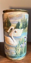 Nippon Hand Painted Porcelain Swan Vase