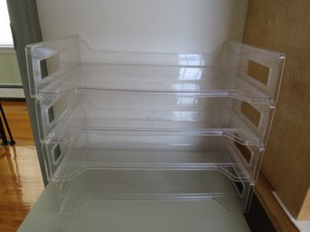 Eldon Plastic Stackable Office Trays - Set Of 4