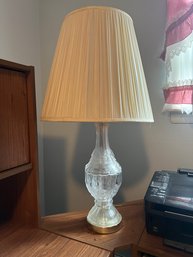 Floral Embossed Glass Table Top  Lamp