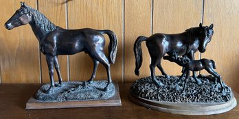 Dezine Hand Painted Horse Sculptures - 2 Pieces