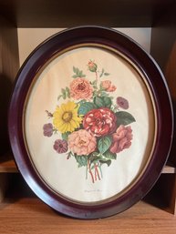 Bouquet De Fleurs Oval Framed Print