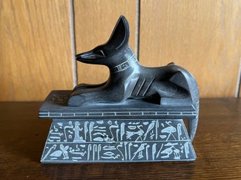 Anubis Egyptian Jackal God Carved Stone Statue