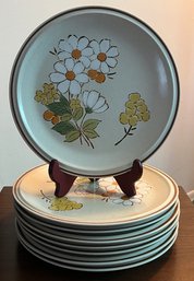 Floral Expressions Hearthside Summertime Stoneware Dinner Plates, 8 Pieces