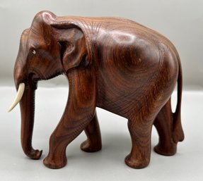 Hand Carved Wood Elephant Statue