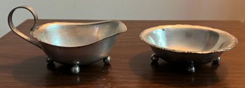 Silver-plated Gravy Boat & Dish, 2 Pieces