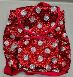 Disney Parks Minnie Mouse Sequined Red Polka Dot Backpack With Tags