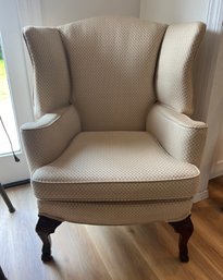 Upholstered Cream Wing Back Chair