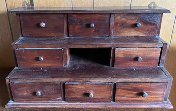 Rustic 8-drawer Apothecary Wall Cabinet