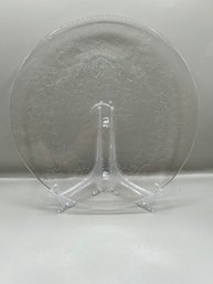 Etched Glass Serving Dish
