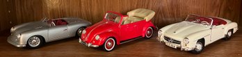 Maisto 1948 Porsche 356 Roaster, 1951 Volkswagen Cabriolet & Mercedes Benz 190 SL - 3 Pieces